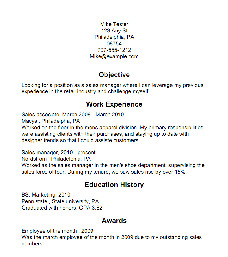 Creating a Resume